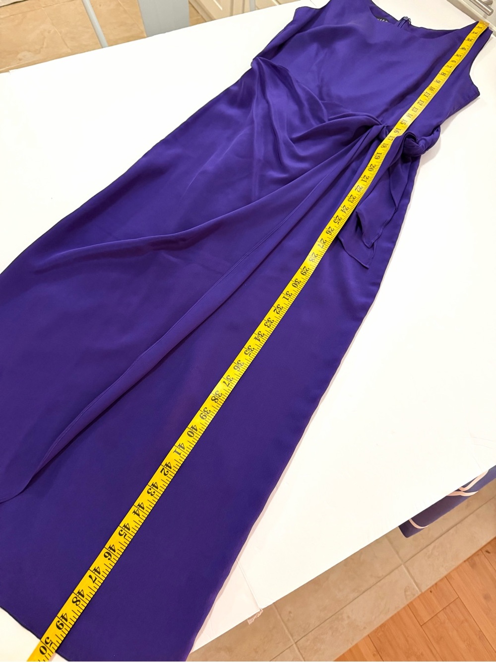 Spenser Jeremy Purple Silk Sheath Sleeveless Column Tank Dress Size 4 Maxi Soft - Picture 14 of 15
